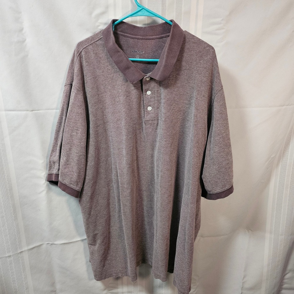 KingSize Polo Shirt Mens 4XL Tall Purple Short Sleeve Pique Knit Big and Tall